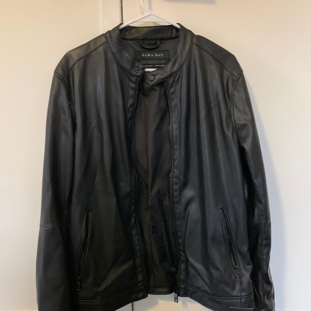 NWT Men's Leather Jacket - Zara
